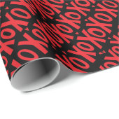 Cadeau Papier d'enveloppement XOXO Valentine's Day (Coin rond)