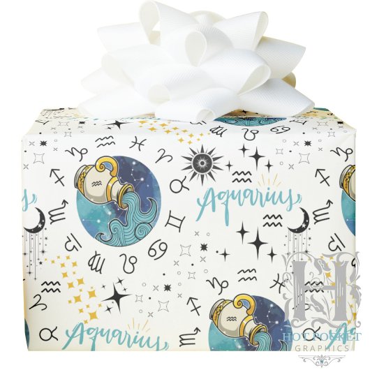 Cadeau Papier d'enveloppement Zodiac Aquarius