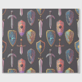 Cadeau Papier d'épée médiévale et d'enveloppement du bouc (Plat)