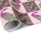 Cadeau Papier d'épluchage rose Peacock (Coin rond)