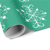 Cadeau Papier d'érection de flocon vert (Coin rond)