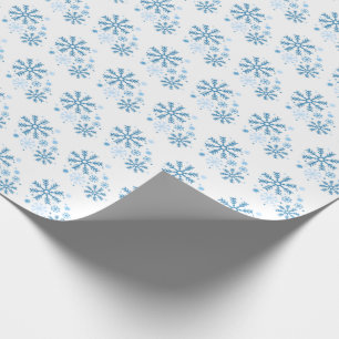 Cadeau Papier d'érection de flocons bleus