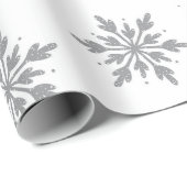 Cadeau Papier d'érection de flocons d'argent (Coin rond)