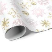 Cadeau Papier d'érection d'hiver rose pâle (Coin rond)