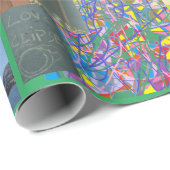 Cadeau papier design patchwork avec de nombreux modèles a (Coin rond)