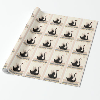 CADEAU PAPIER D'ÉTIQUETAGE D'ART SWAN NOIR