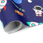 Cadeau Papier d'habillage marine de l'espace personnalisé (Coin rond)