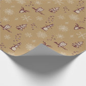Cadeau Papier d'hiver - Faune, Vin, Colombe (Coin)