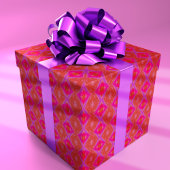 Cadeau Papier Diamant Texture Rose Violet Orange