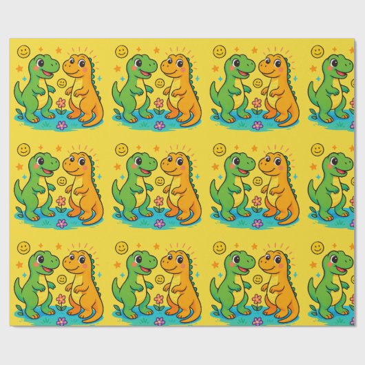 Cadeau Papier Dinosaure 🦖 🎁 (Plat)