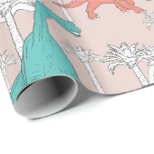 Cadeau Papier Dinosaure (Coin rond)