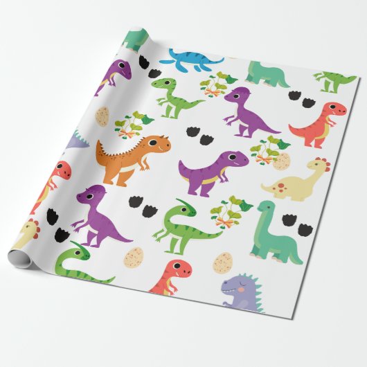 Cadeau Papier Dinosaure Cute Wrapper (Déroulé)