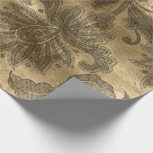 Cadeau Papier doré et noir damassé (Coin)