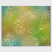 Cadeau Papier doré faux motif arabe (Plat)