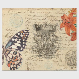 Cadeau Papier du manuscrit 60lb Decoupage de papillon