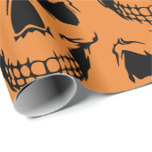 Cadeau Papier éffrayant de squelette de Halloween (Coin rond)
