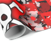 Cadeau Papier Emo Love Heart Skull Wrapper (Coin rond)