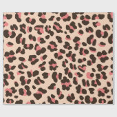 Cadeau Papier Empreinte de léopard rose chic (Plat)