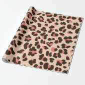 Cadeau Papier Empreinte de léopard rose chic (Déroulé)