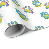 Cadeau Papier Empreinte de patte (Coin rond)