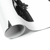 CADEAU PAPIER EN LAVAGE CHAT NOIR AVEC CASQUETTE (Coin rond)