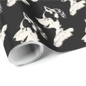 Cadeau Papier enroué enroué de chien de traîneau de chiot (Coin rond)