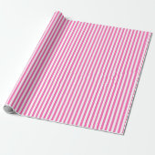 Cadeau Papier Enveloppant À Grilles Blanches Et Rose Chau (Déroulé)