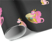 Cadeau Papier enveloppant avec dessin de dragon (Coin rond)