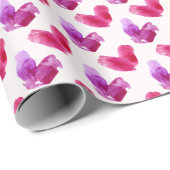 Cadeau Papier enveloppant avec empreintes cardiaques (Coin rond)