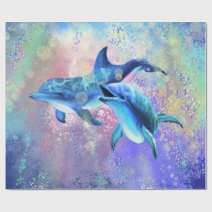 Cadeau papier enveloppant dauphin