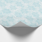 Cadeau Papier enveloppant de flocons de neige bleu pâle (Coin)