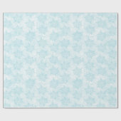 Cadeau Papier enveloppant de flocons de neige bleu pâle (Plat)