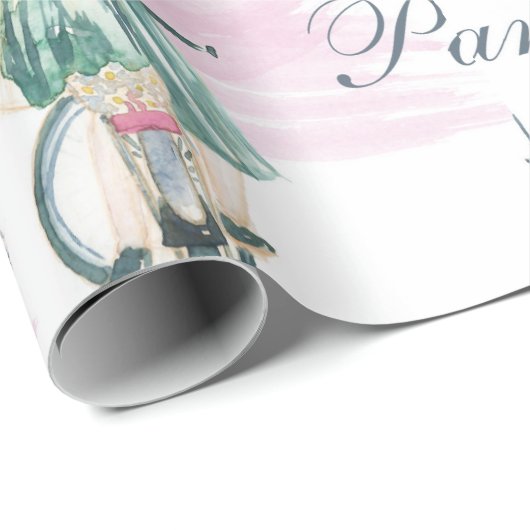 Cadeau Papier enveloppant de la tour Eiffel (Coin rond)