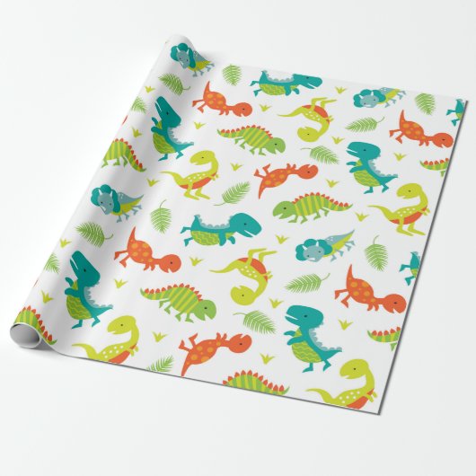 Cadeau Papier enveloppant Dinosaure pour bébé mignon (Déroulé)