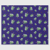 Cadeau Papier enveloppant d'un arbre de Noël aquarelle (Plat)