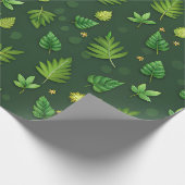 Cadeau Papier enveloppant en feuille vert (Coin)