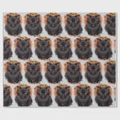 Cadeau Papier enveloppant Halloween Chat Noir Malin (Plat)