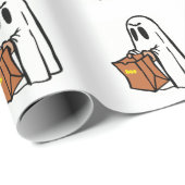 Cadeau Papier enveloppant Halloween Ghost Boo (Coin rond)