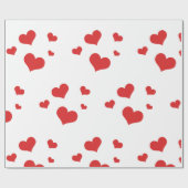 Cadeau Papier enveloppant les coeurs rouges (Plat)