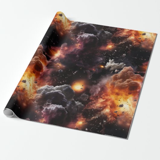Cadeau Papier enveloppant les explosions spatiales (Déroulé)