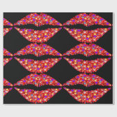 Cadeau papier enveloppant les lèvres d'amour (Plat)