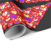 Cadeau papier enveloppant les lèvres d'amour (Coin rond)