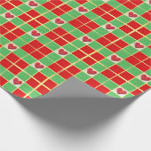 Cadeau Papier enveloppant Matte Coeurs de Noël (Coin)