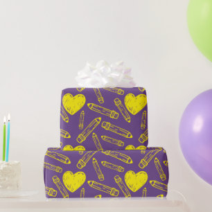 Cadeau Papier enveloppant sans soudure : Coeur de l'école