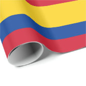 Cadeau Papier enveloppé avec Drapeau de Colombie (Coin rond)