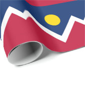 Cadeau Papier enveloppé avec Drapeau de Denver City (Coin rond)