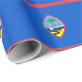 Cadeau Papier enveloppé avec Drapeau de Guam (Coin rond)