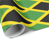 Cadeau Papier enveloppé avec Drapeau de Jamaïque (Coin rond)