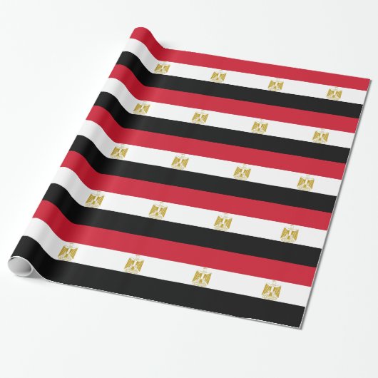 Cadeau Papier enveloppé avec Drapeau de l'Egypte (Déroulé)