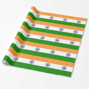 Cadeau Papier enveloppé avec Drapeau de l'Inde